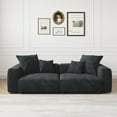 thumbnail image 1 of The Magic Home 2-Seater Modular Convertible Corduroy Sectional Sofa, Black, 1 of 10