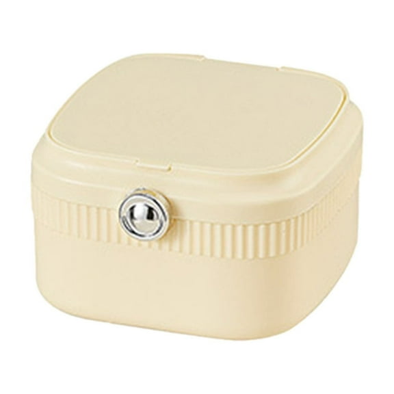 Uutvmp Jewelry Organizer Box,Ladies Jewelry Box with Mirror,Portable Dustproof Travel Jewelry Box for Teen Girls Earrings,Necklaces,Rings Bracelets (Yellow)