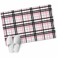 thumbnail image 2 of 2x3 Door Mat Rug, Pink Black Plaid Non-Skid Rubber Backing Large Rectangle Rugs - Living Room Bedroom Home Office, Farmhouse Pink Black Checkered Indoor Floor Mat Carpets Washable Rug, 2 of 9