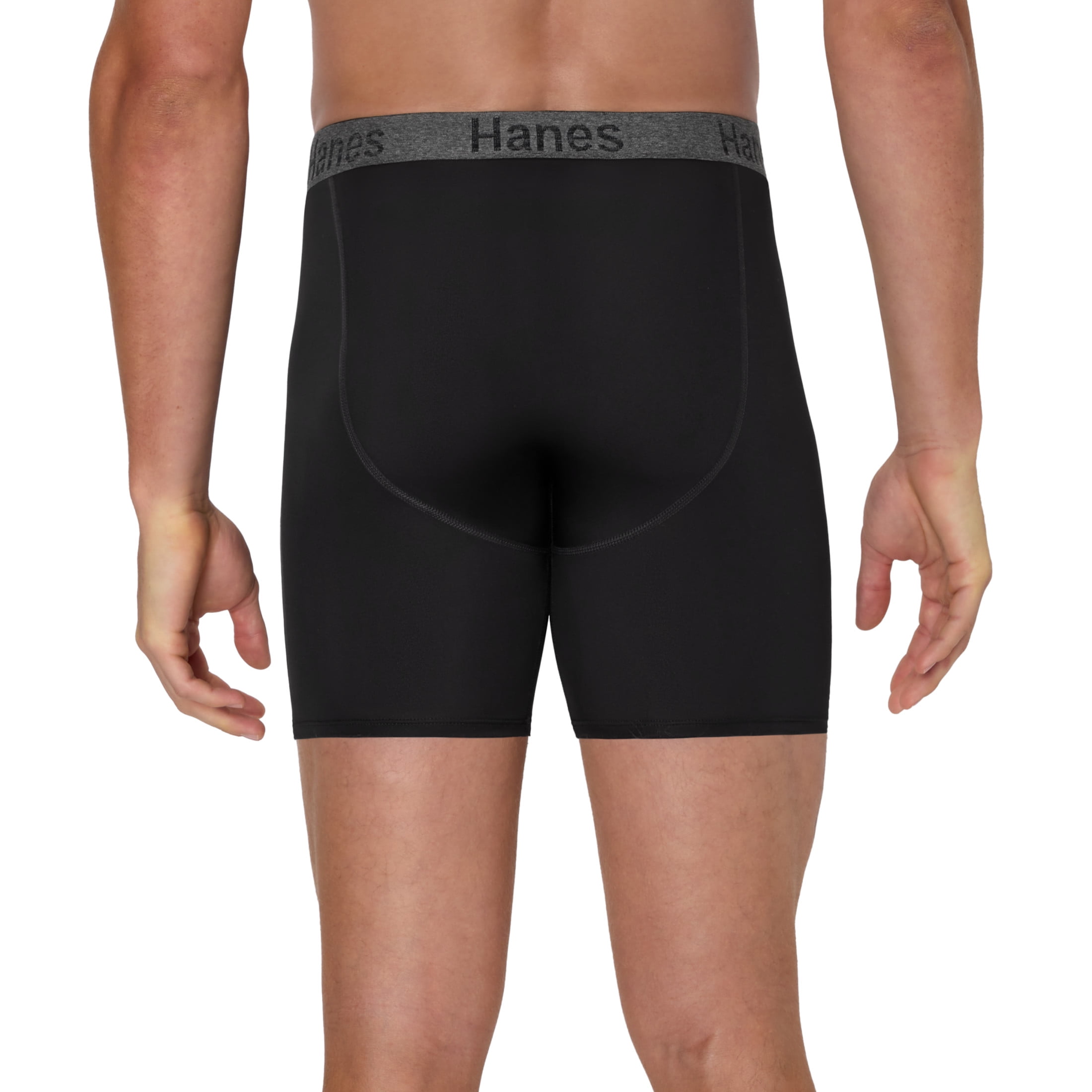 Underwear Performance Boxer Briefs, 3-Pack, Stay Dry Pouch Underwear for Men, Black