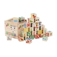 thumbnail image 1 of Wooden Number Building Blocks 27-Piece Educational Set for Toddlers with Alphabet Numbers Patterns & Storage Box, 1 of 6