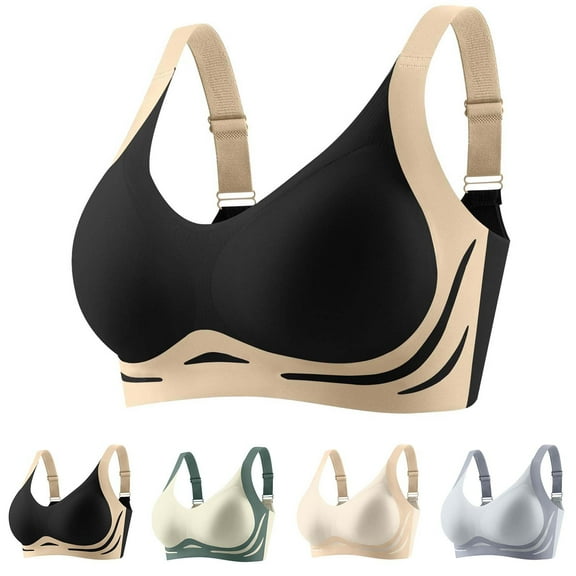 QNANSPI Women's Plus Size Bras,Jelly Bra,Print Sports Bra for Women Plus Size Wireless Breathable Support Removable Padding Medium Workout Bra