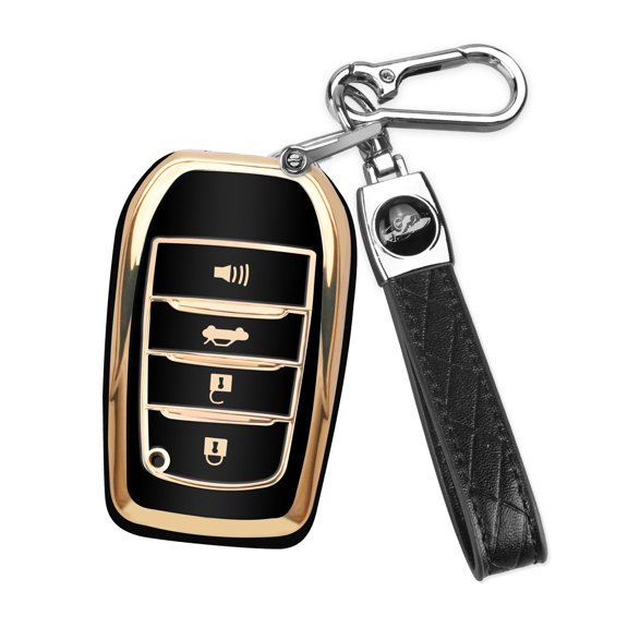 for Toyota Key Fob Cover with Keychain for toyota key fob case Fit for 2019-2024 Venza, RAV4 Prime, Land Cruiser, Fortuner, Grand Highlander, Corolla Cross, Hilux