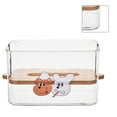 thumbnail image 1 of Tissue Holder with Wood Lid Liftable Plastic Facial Paper Box Transparent Napkin Storage Box Type 1 One Size, 1 of 12