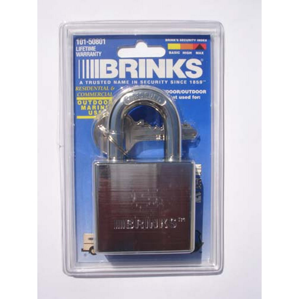 Brinks 10150801 2 Inch Chrome Plated Sold Brass Marine Keyed Padlock