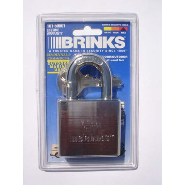 Brinks 10150801 2 Inch Chrome Plated Sold Brass Marine Keyed Padlock