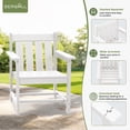 thumbnail image 4 of SERWALL 4 Piece Patio Bistro Set with Umbrella, All-Weather HDPE Outdoor Furniture with 2 Chairs & Side Table for Porch, Balcony & Deck, White, 4 of 8