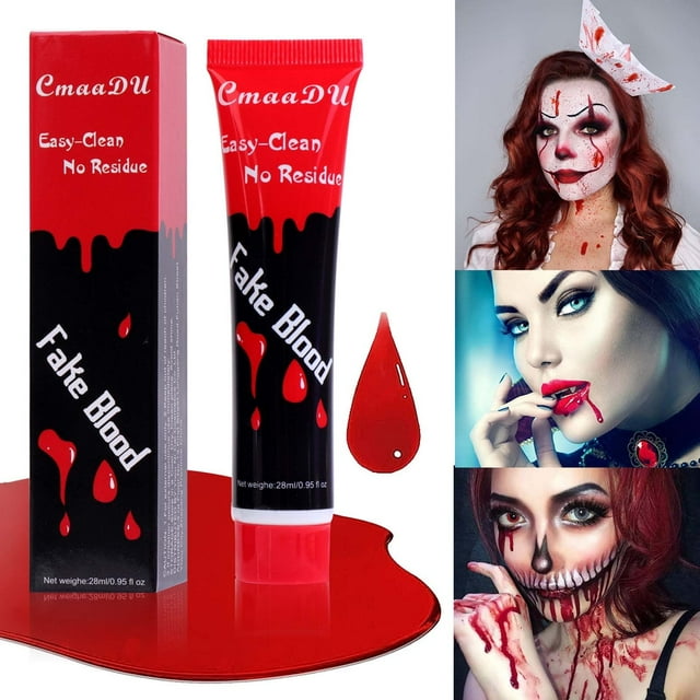 Maquillaje de plasma falso lavable, maquillaje para ojos, boca, piel y rostro, 28 ml de plasma falso.