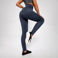 thumbnail image 6 of Women's Seamless Fitness Leggings, High Waist Tummy Control Yoga Pants for Butt Lifting, Naked Feel Workout Leggings for Gym and Casual Wear-Navy, 6 of 7