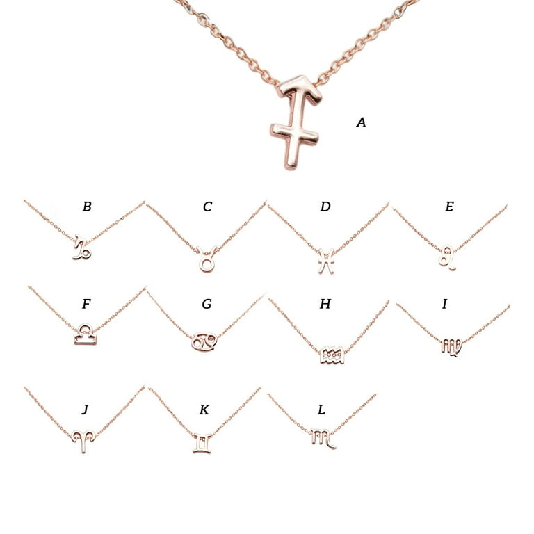 12 Constellation Couple Necklace Set – Day & Night Yin Yang Zodiac Pendant Necklaces For Women Men, BFF Gift