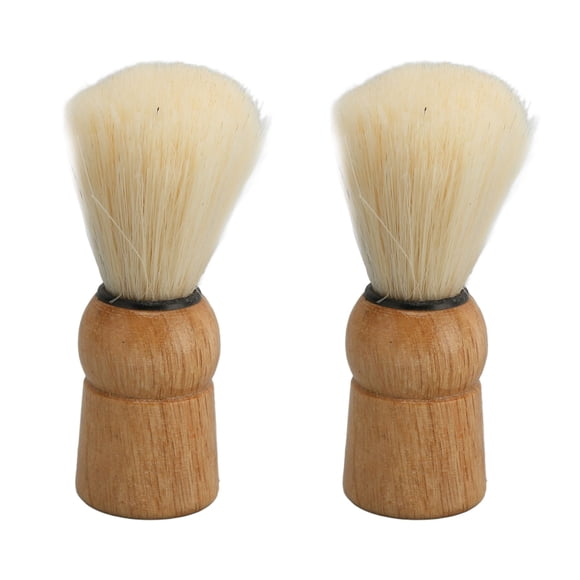 Brocha de afeitar con mango de madera, mini brocha de afeitar sintética de seguridad profesional para hombres, salón de belleza