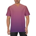 thumbnail image 2 of IYTR Mens Beach Shirts Summer Fashion Gradient Color Short Sleeve T Shirts Casual Pullover V Neck Tee Shirts Loose Sports Fitness Shirts Multicolor M, 2 of 5