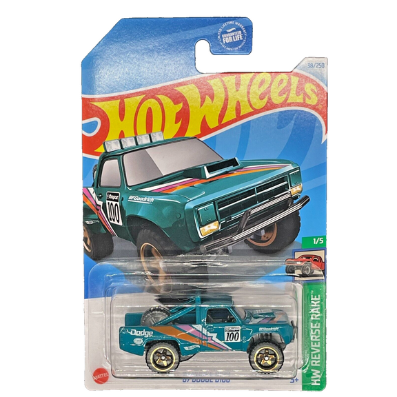 Hot Wheels 87 Dodge D100 38/250 HW Reverse 1/5 Play Vehicles, 3 Yrs