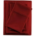 thumbnail image 2 of Bamboo Sheets Full-XL Size Bed Sheets 7 Piece Set, Pure 100% Organic Bamboo, 12" Deep Pockets & Zipper Duvet Cover - Luxuriously Soft, Silky Smooth and Cooling - Burgundy Solid., 2 of 7