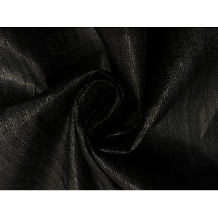 100% TUSSAR SILK Fabric NATURAL BLACK COLOR 44" WIDE [5342]