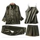 thumbnail image 1 of Ropa de casa Gibobby Traje Pijamas de moda Conjunto de cuatro piezas delgadas Verdinegro XL, 1 of 2