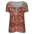 thumbnail image 2 of Blouses à Manches Courtes pour Femmes T-Shirt à Col Rond Décontracté à Imprimé Floral pour Femmes Tuniques à Manches Courtes Hauts Blouse Femme Hauts à Manches Courtes Femme Blouse à Manches Courtes Hauts à Manches Courtes pour Femmes, 2 of 6