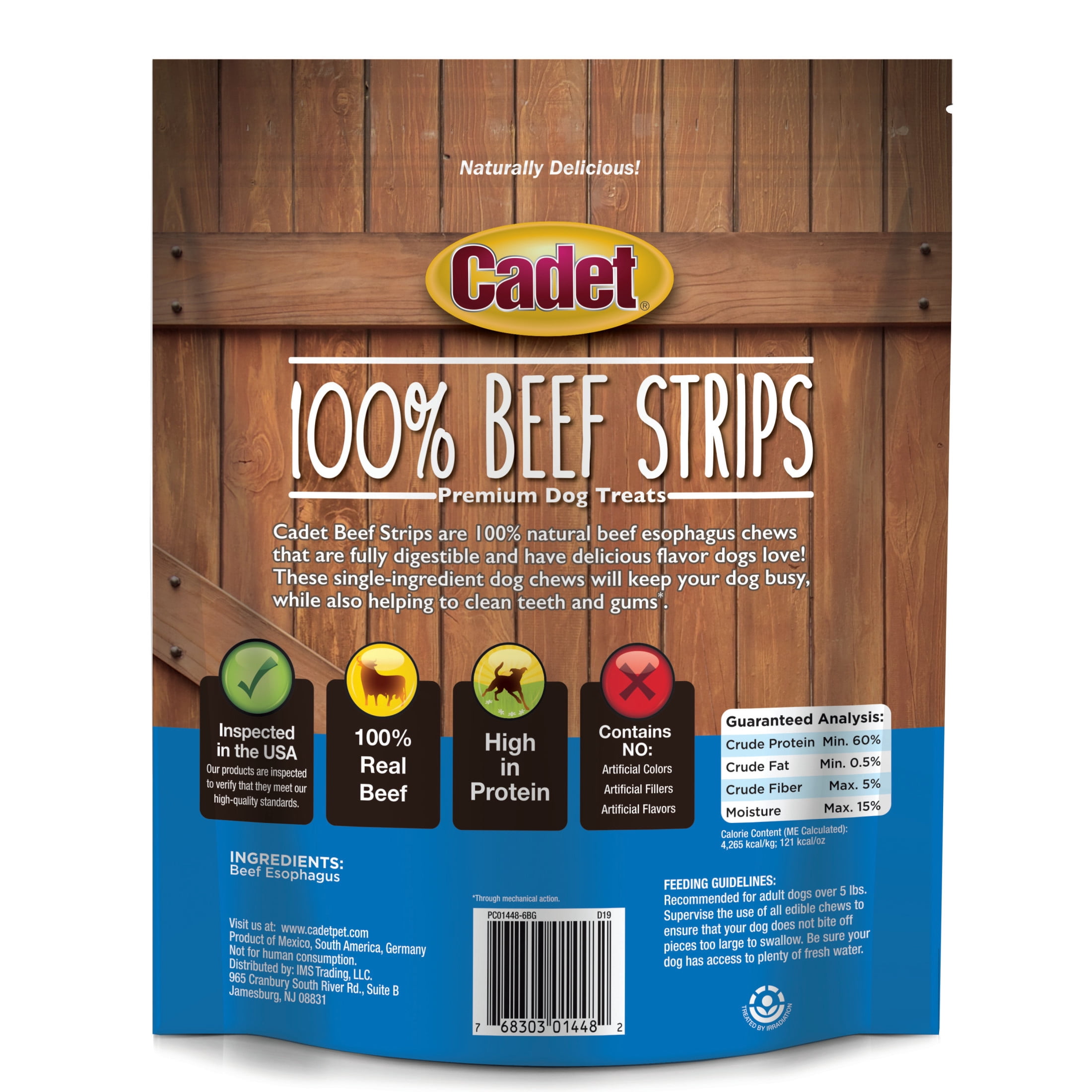 (2 pack) Cadet 100% Real Beef Strips Dog Treats, Single Ingredient Dog Jerky Treats for Small & Large Dogs, 8 Ounce