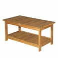 thumbnail image 2 of Outsunny 36" Outdoor Coffee Table 2-Shelf Acacia Wood Rectangular Buffet Storage Organizer Natural Finish Teak Patio, Deck, Lawn, Garden, 2 of 9