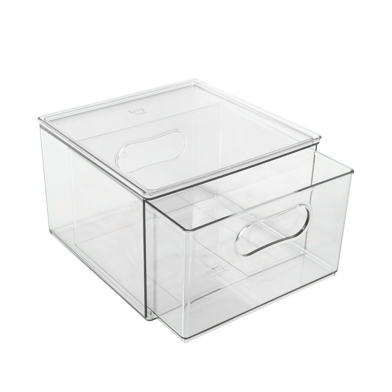 at Home 2-Piece Clear Stackable Storage Bin, Small