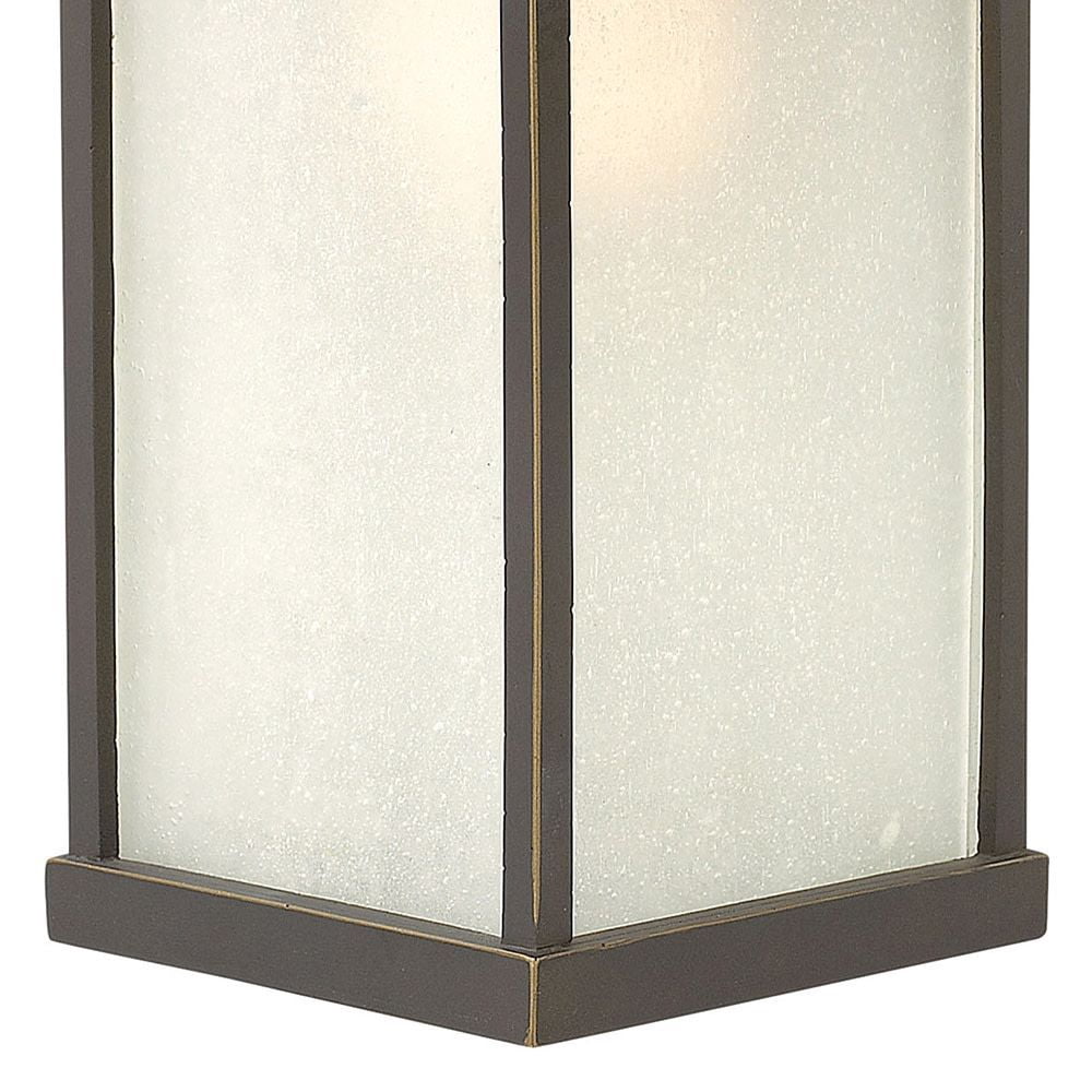 Hinkley Lighting 2234 15" Height 1-Light Lantern Outdoor Wall Sconce with Etched Seedy Shade from the Manhattan Collection