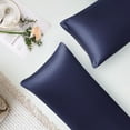thumbnail image 3 of Unique Bargains Satin Body Pillowcases 2 Pcs Zipper Closure Navy 20"x54", 3 of 8