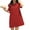 Red, variant on ZANZEA Women Short Sleeve Pocket Mini Dress Solid Color Vintage Straight Dresses