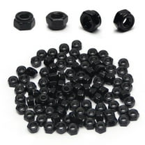 Hex Lock Nuts - M5 x 0.8mm Carbon Steel Nylon Insert Self-Locking Nuts for Fasteners, 50Pcs Black Hex Nut Driver Tiny Nut for CNC Machine RC Cars