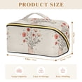 thumbnail image 4 of FORMRS Makeup Bag Travel Cosmetic Organizer for Women Fold Flat Zipper Pouch with Handle, Red Flower, 4 of 8