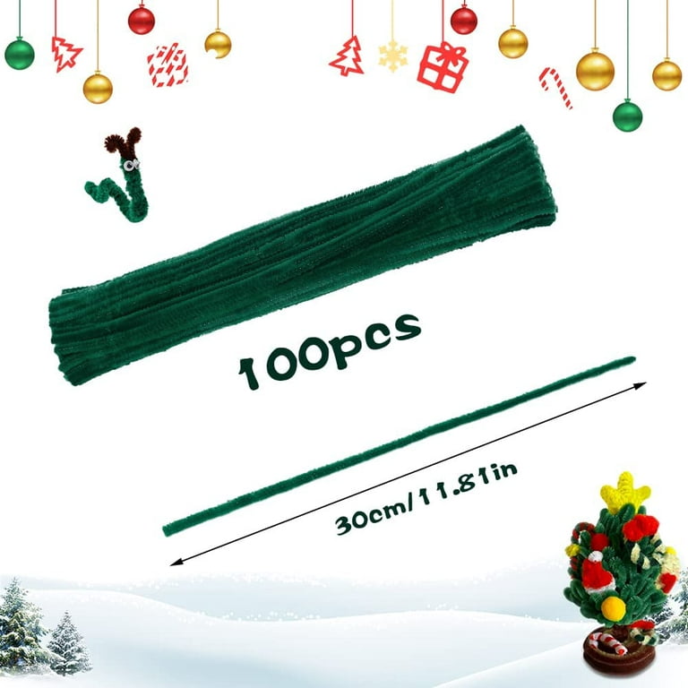 Tofficu 100pcs Thick Pipe Cleaners Christmas Tree Ornament Craft Pipe  Cleaners Christmas Tree Diy Ornament Diy Pipe Cleaners Kids Craft Supplies  Stick