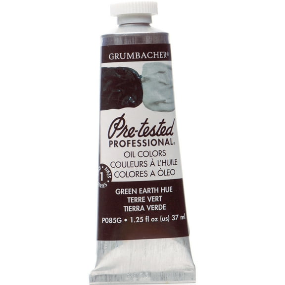 Grumbacher Pre-Tested Oil Color, 37ml Tube, Green Earth (Terre Verte)