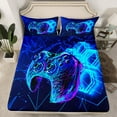 thumbnail image 2 of Homewish Graffiti Game Console Twin Sheet Sets,Modern Video Game Twin Fitted Sheet,Blue Black Flat Sheet For Boys,Breathable Home Decor,3pcs, 2 of 7
