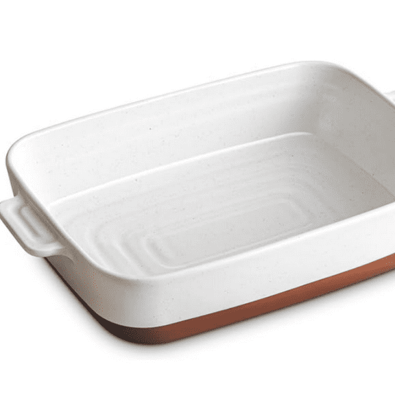 Ceramic Baking Dish, 9x13 Deep Lasagna Pan, Large Casserole Dish with Handles, 4.3 Quarts Durable and Oven Safe Pan, for Roasting and Baking,  White