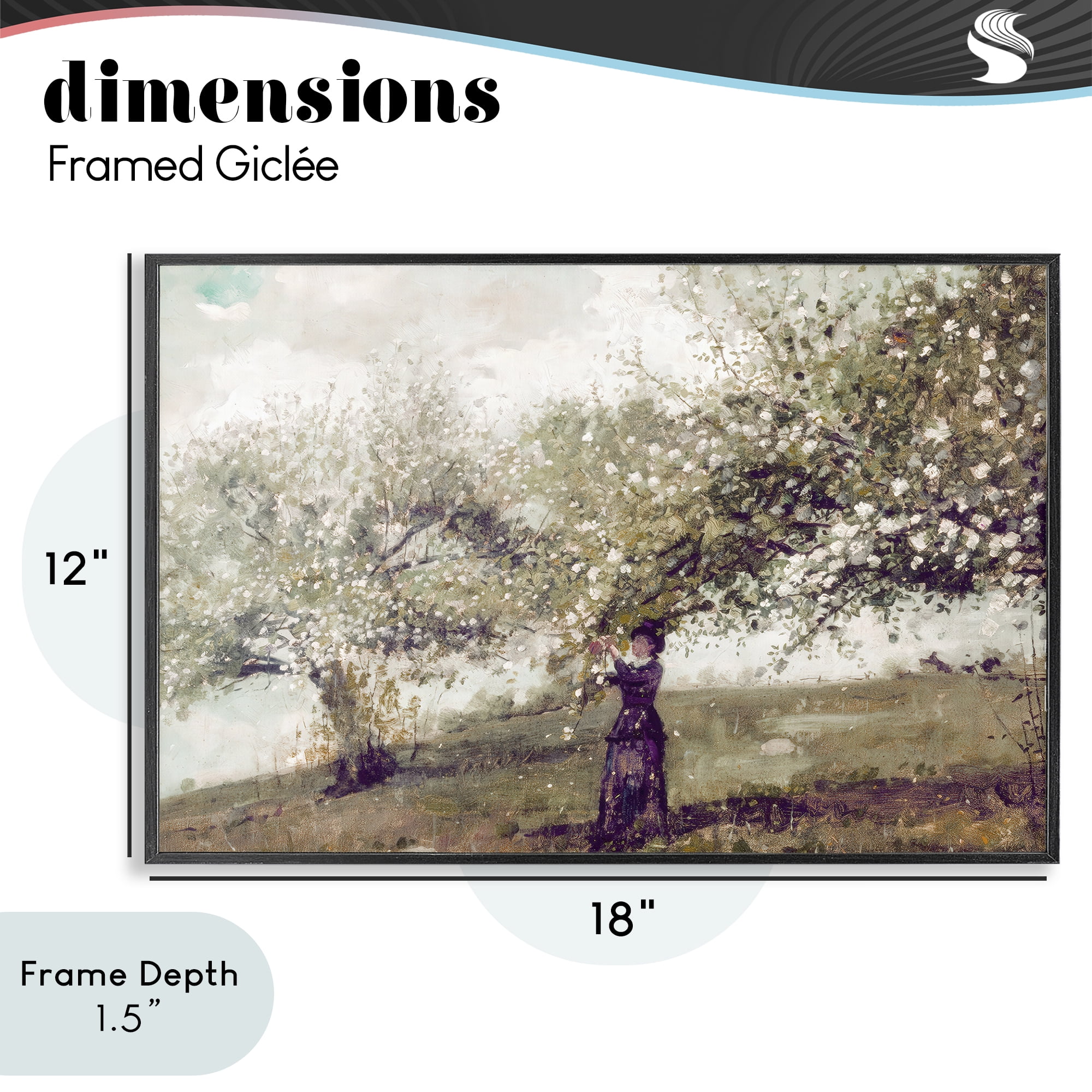 Stupell Industries Vintage Gathering Spring Blossoms Black Framed Giclee Art, design by Leah Straatsma