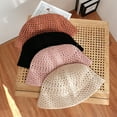 thumbnail image 2 of UDIYO Sun Hat Solid Color Breathable Milk Fiber Fabric Knitted Bucket Hat for Women, 2 of 8