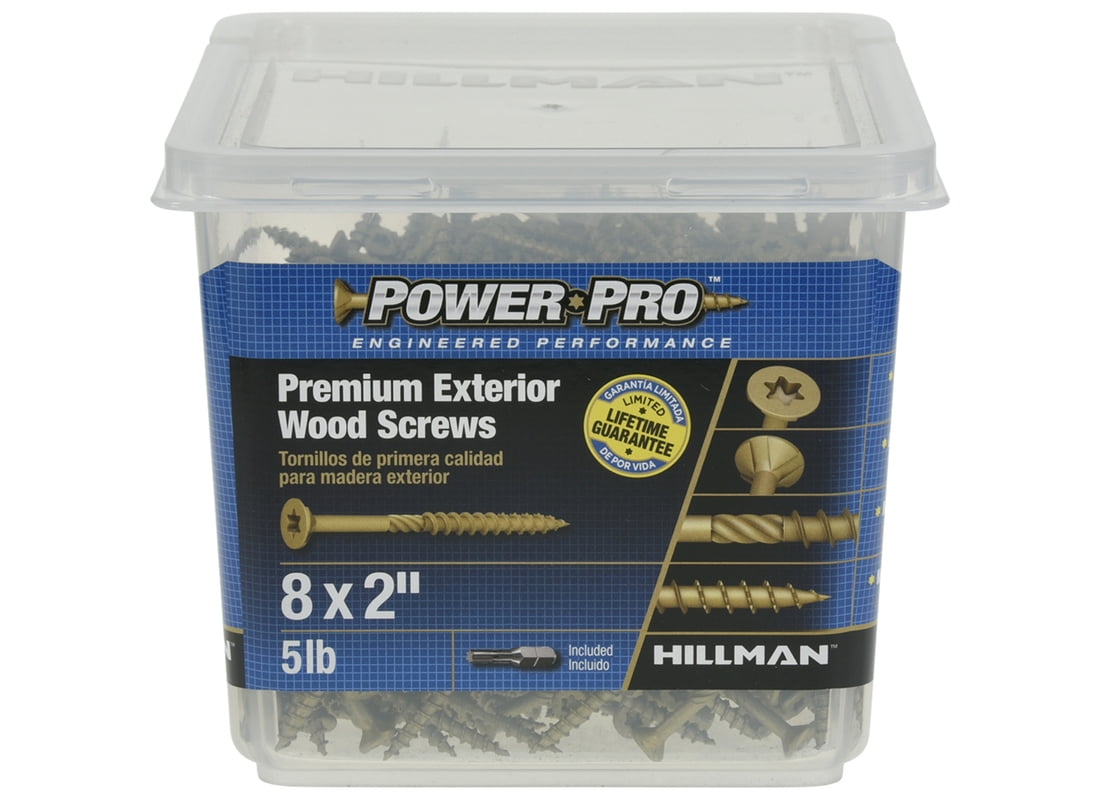 Hillman Fasteners 195996 2 in. x 8 Power Pro Ceramic Exterior Screws - Bronze, 5 lbs