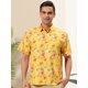 thumbnail image 2 of Lars Amadeus Camisa hawaiana de verano con botones y manga corta con estampado de flores tropicales para hombre Rojo amarillo L Unique Bargains Camisa, 2 of 6
