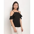 thumbnail image 4 of Rajnandini Women's Black Butterfly Sleeve Western Top (ROLY09A-M), 4 of 5
