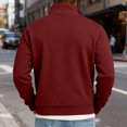 thumbnail image 4 of LTTVQM Mens Polo Long Sleeve Shirt Button Basic Solid Color Polo Shirt Classic Loose Casual Collared Shirts T-Shirt Wine L, 4 of 6
