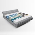 thumbnail image 1 of Ambesonne Tropical Fitted Sheet, Hawaii Themed, Full Size, Blue Green, 1 of 2