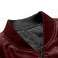 thumbnail image 4 of IYTR Men's Stand Collar Bomber Flight Jacket Warm Winter Coats Windproof Thicken Fleece Lined Baseball Jackets with Pockets Wine XXXL, 4 of 6