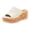 White, variant on Cork Footbed Chunky Heeled Slippers for Women Trendy Casual Suede Open Toe Platform Wedge Dress Backless Sandals Comfortable Walking Slip on Slides Beach Summer Black Size 6.5