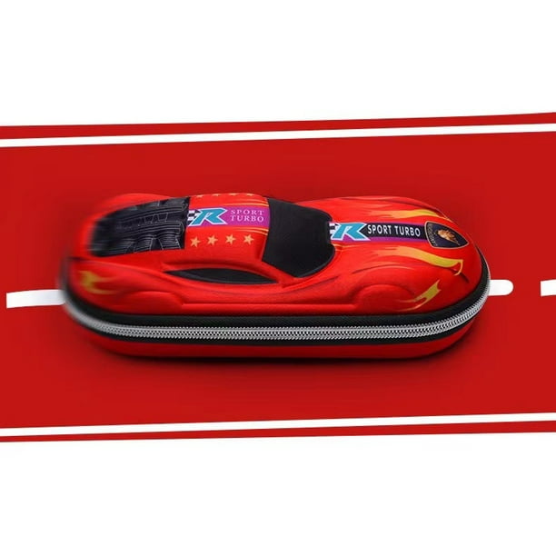 Cool Sports Car Pencil Case Pencil Box for Kids Students Car Lovers EVA Material Hard Shell Zipper Case Big Capacity Fun Design