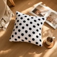 thumbnail image 4 of Cadancy Throw Pillows Polka Dot Fluffy Cushion Textured Square Decorative Pillow for Sofa Couch Bed Office Nap Rest Living Room Bedroom Indoor Vintage Home Decoration, 4 of 7