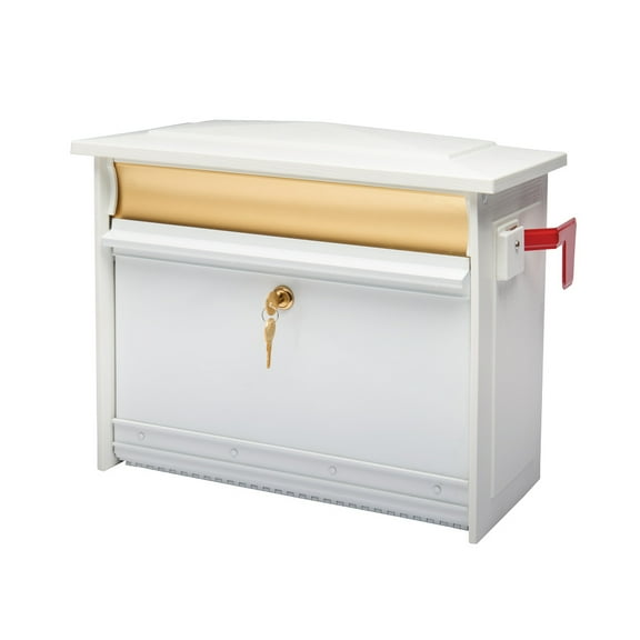 Gibraltar Mailboxes Mailsafe Medium Heavy Duty Locking Wall Mount Mailbox, White