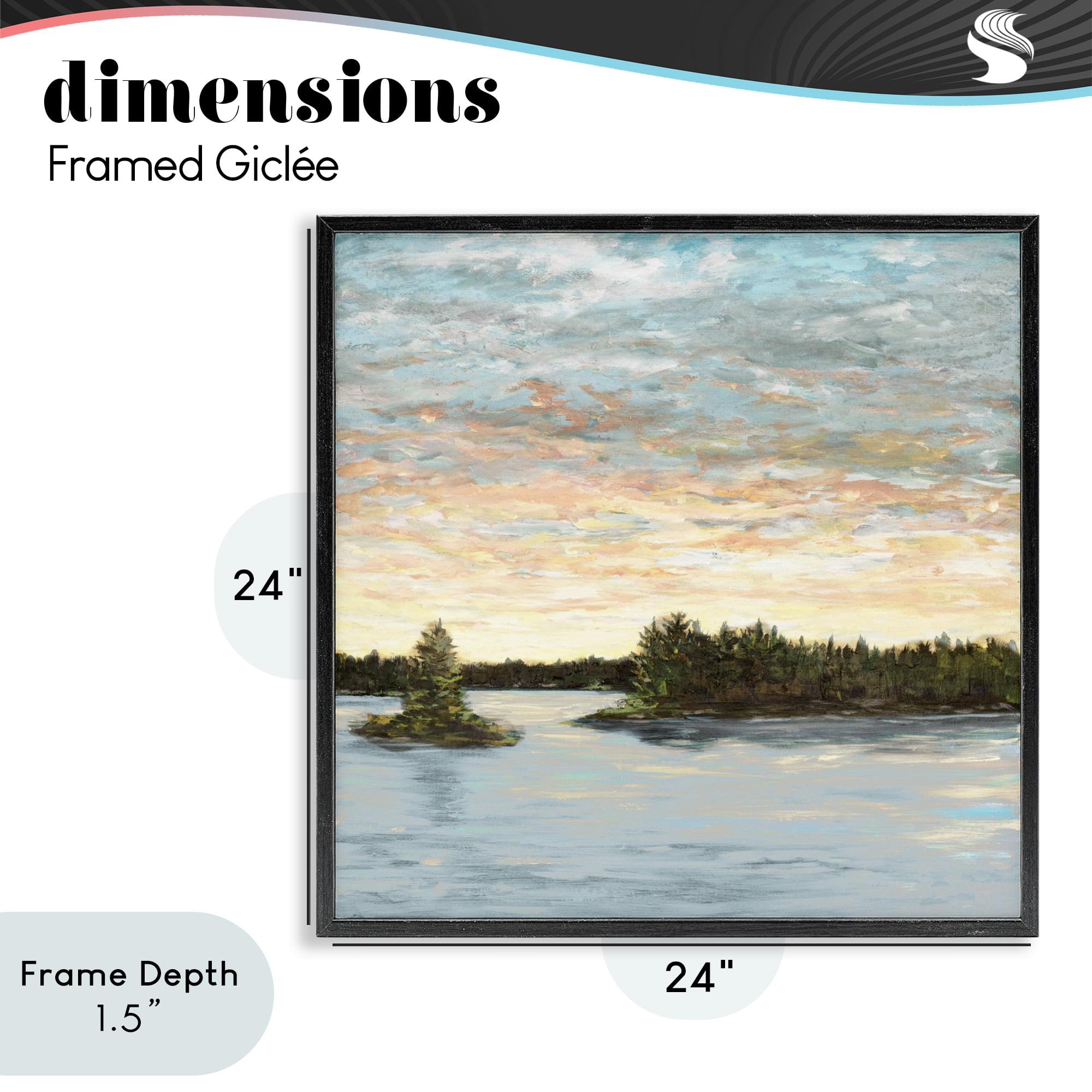 Stupell Industries Lake Shore at Sundown Black Framed Giclee Art, design by Julie DeRice