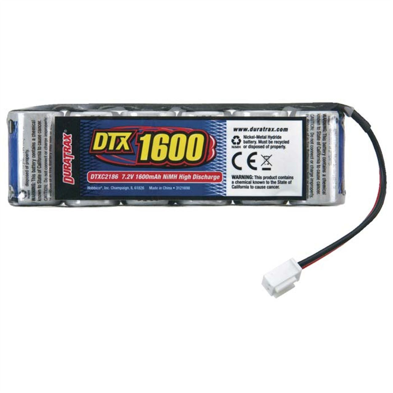 DuraTrax 6 Cell 7.2V 1600mAh NiMH Flat Battery Pack RC18 Series DTXC2186