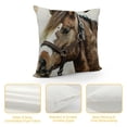 thumbnail image 4 of Horse Head Velvet Plush Throw Pillow Cushion Case Cover  Invisible Zipper Home Decor Floral for Couch Sofa No Pillow Insert, 4 of 5