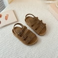 thumbnail image 4 of eileial Girls Boys Sandals with Cork Footbed Adjustable Buckle Summer Open Toes Flat for Kids Toddler,Brown 6.5, 4 of 6