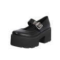 thumbnail image 2 of Elegantes zapatos de cuero para mujer Estilo británico Hebilla de cinturón Estudiante Cómodo Usable Casual Tacones altos gruesos Sandalias con correa de tobillo de color sólido Wmkox8yii  ghj2546, 2 of 5